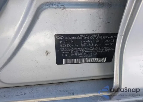 2015 Hyundai Sonata Se из США, поврежденный, VIN 5NPE24AF1FH114479